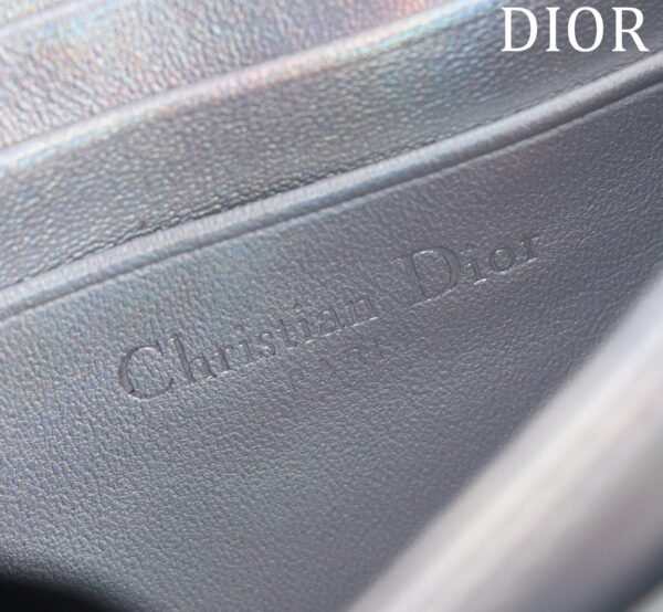 DIOR Lady Clutch Metallic Silver Cannage Crossbody Bag