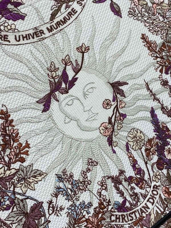 Dior Book Medium Tote Bag Heliotrope Embroidery