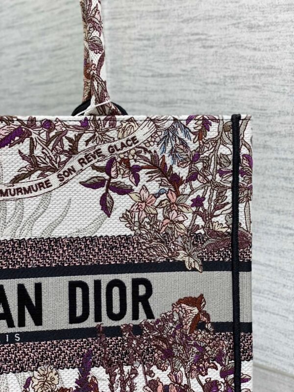 Dior Book Medium Tote Bag Heliotrope Embroidery