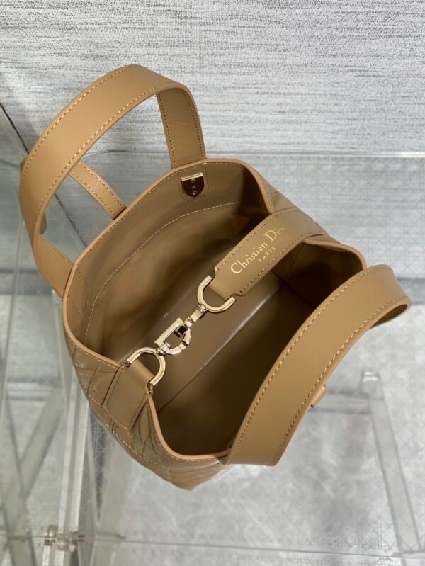 M2835OSNW_M53U (3) Small Dior Toujours Vertical Tote Bag Apricot color