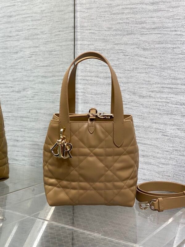 M2835OSNW_M53U (6) Small Dior Toujours Vertical Tote Bag Apricot color