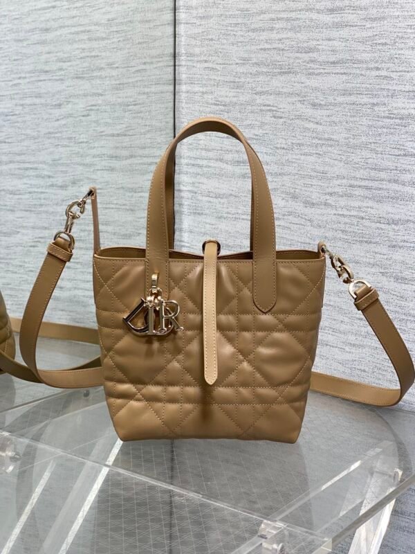 M2835OSNW_M53U (8) Small Dior Toujours Vertical Tote Bag Apricot color
