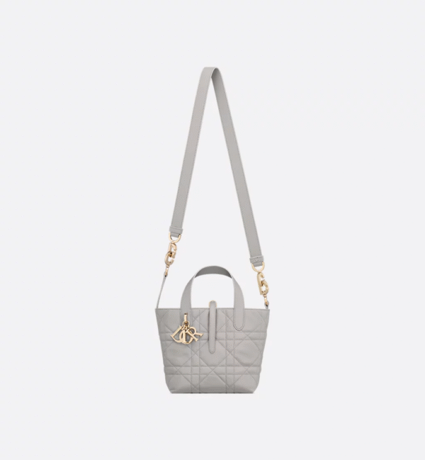 Small Dior Toujours Vertical Tote Bag Gray