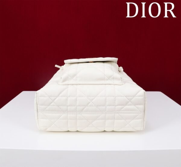 Small Dior Caro Bucket Bag White