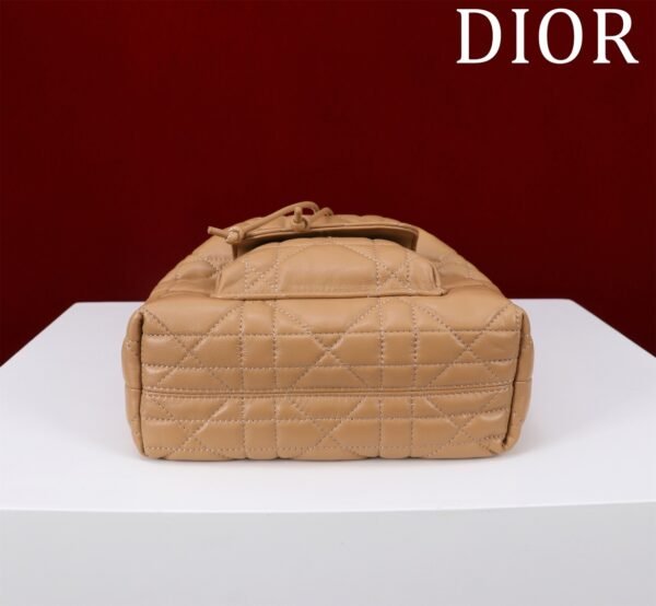 Small Dior Caro Bucket Bag Apricot color