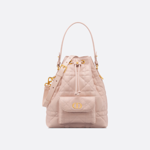 Small Dior Caro Bucket Bag Pink