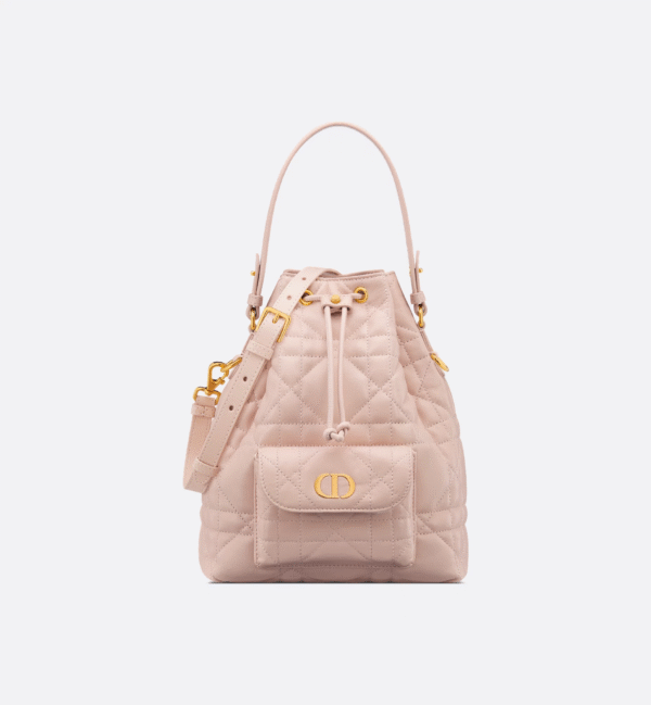 Small Dior Caro Bucket Bag Pink