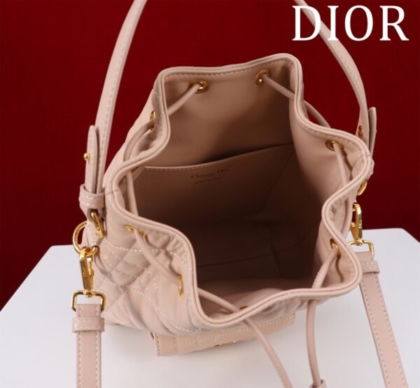 Small Dior Caro Bucket Bag Pink