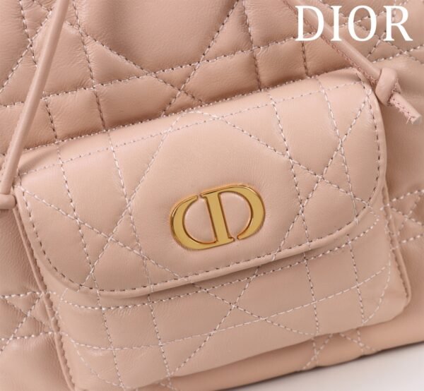 Small Dior Caro Bucket Bag Pink