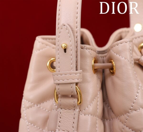 Small Dior Caro Bucket Bag Pink