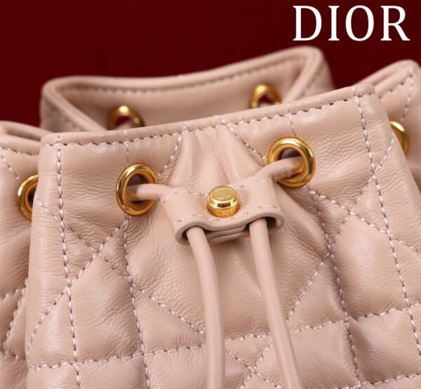 Small Dior Caro Bucket Bag Pink