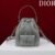 Small Dior Caro Bucket Bag Gray