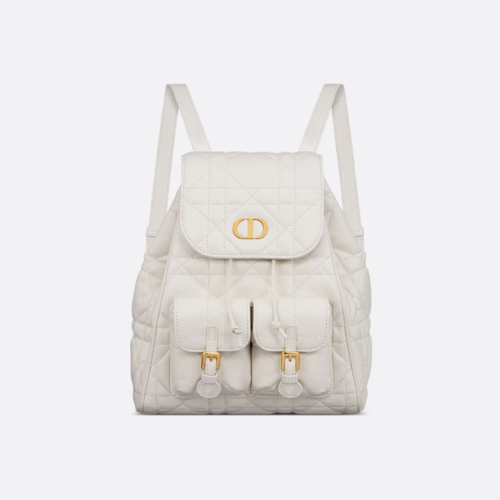 M6301UNOZ_M030 (1) Medium Dior Caro Backpack White