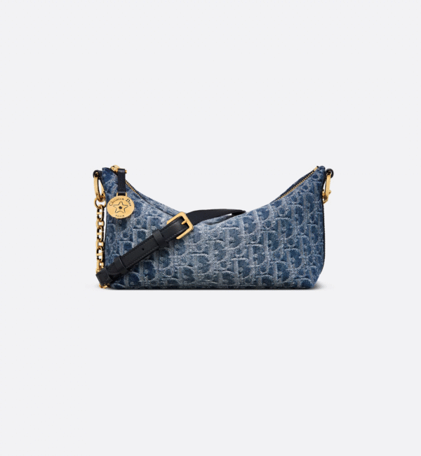 Dior Diorstar Hobo Bag with Chain Blue Denim