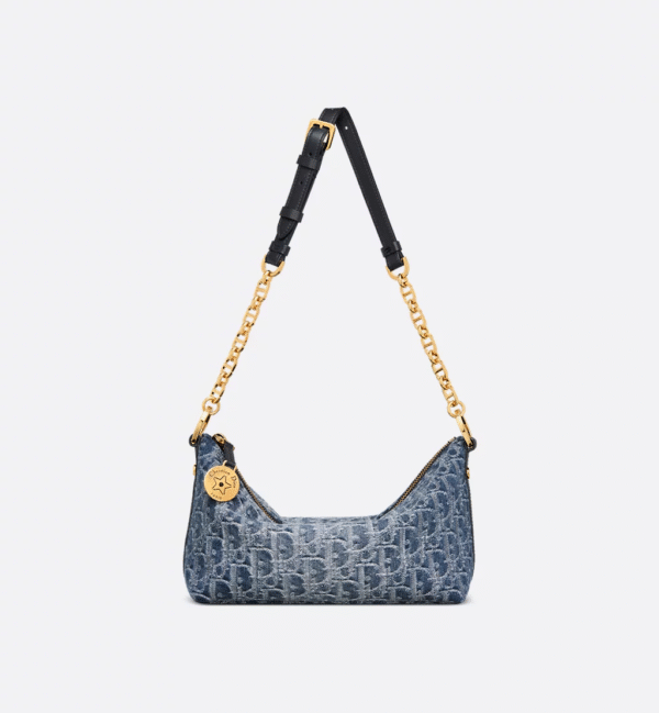 Dior Diorstar Hobo Bag with Chain Blue Denim