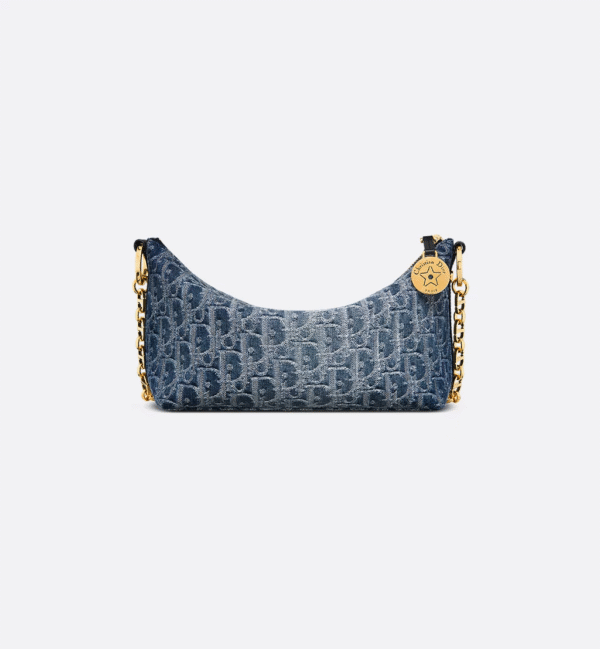 Dior Diorstar Hobo Bag with Chain Blue Denim