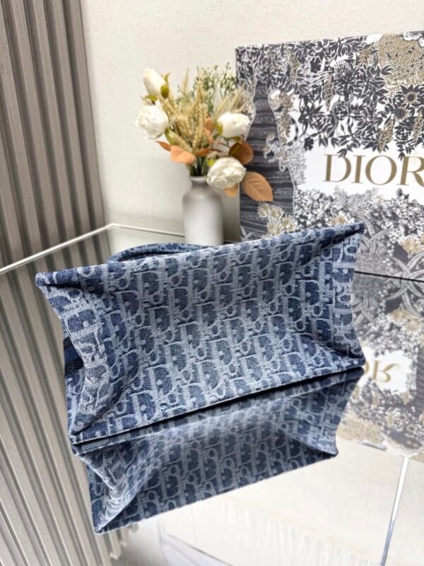 Small Dior Book Tote Denim blue