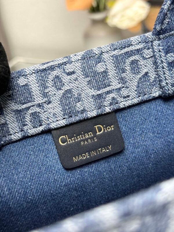 Small Dior Book Tote Denim blue