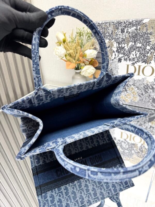 Small Dior Book Tote Denim blue