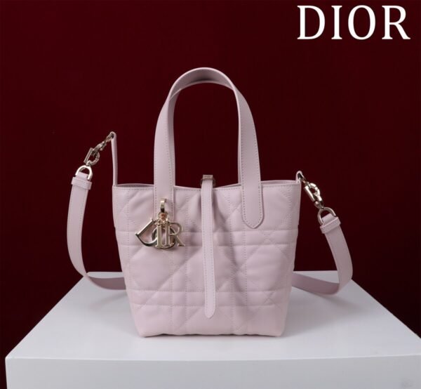 Small Dior Toujours Vertical Tote Bag pink