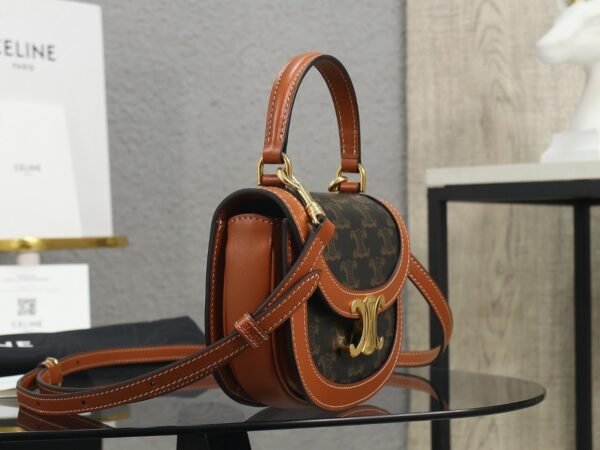 CELINE MINI BESACE CLEA in Triomphe canvas and calfskin