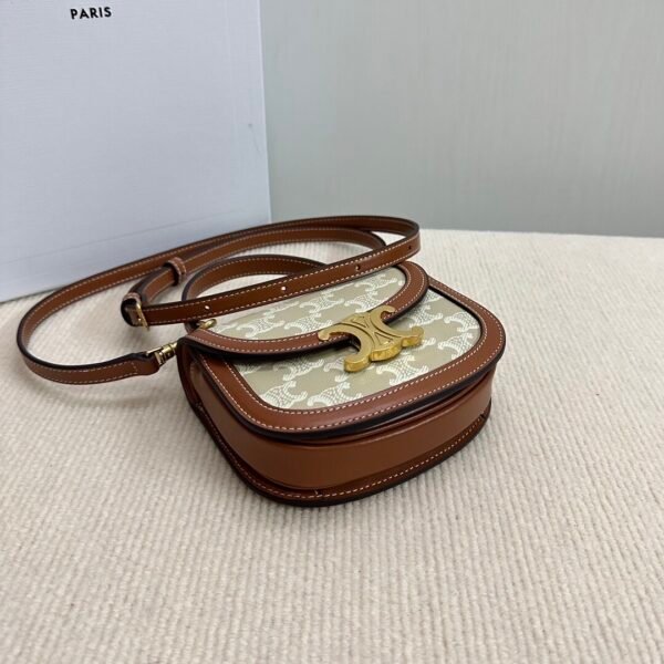 10k502 (2) CELINE MINI BESACE CLEA in Triomphe canvas and calfskin