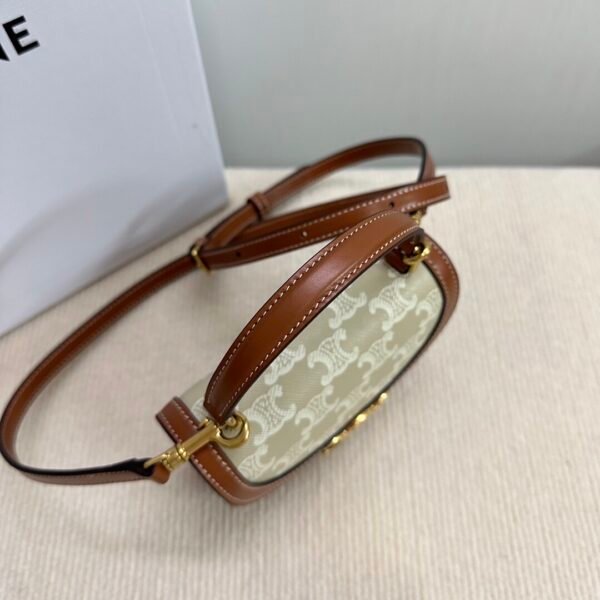 10k502 (4) CELINE MINI BESACE CLEA in Triomphe canvas and calfskin