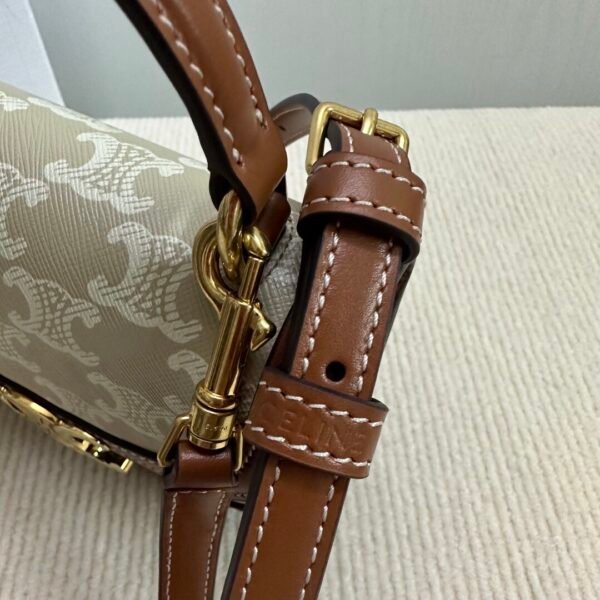 10k502 (5) CELINE MINI BESACE CLEA in Triomphe canvas and calfskin