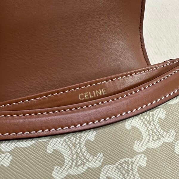 10k502 (7) CELINE MINI BESACE CLEA in Triomphe canvas and calfskin