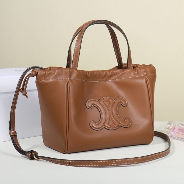 CELINE SMALL CABAS DRAWSTRING CUIR TRIOMPHE IN SMOOTH CALFSKIN - TAN