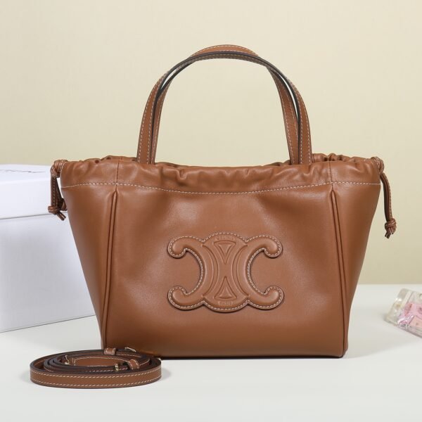 CELINE SMALL CABAS DRAWSTRING CUIR TRIOMPHE IN SMOOTH CALFSKIN - TAN