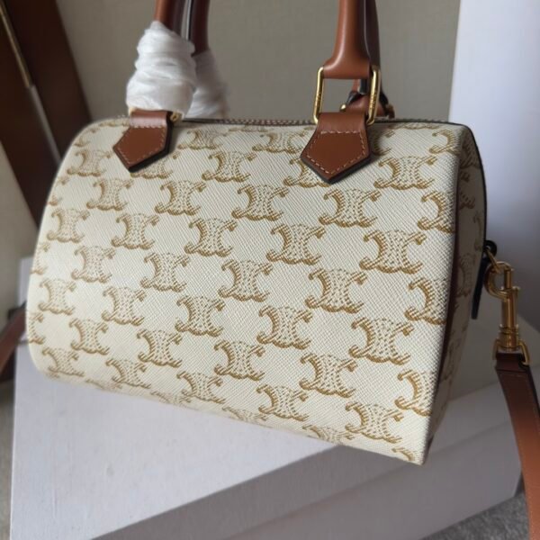 Celine SMALL BOSTON IN TRIOMPHE CANVAS AND CALFSKIN