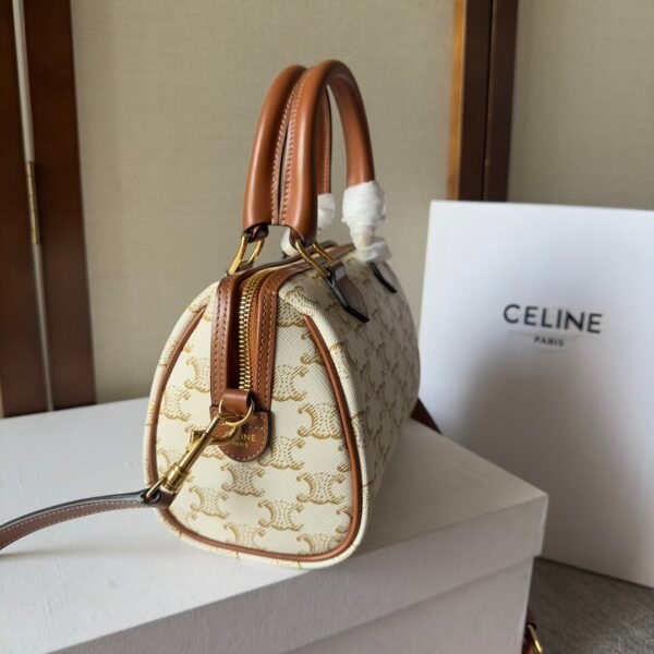 Celine SMALL BOSTON IN TRIOMPHE CANVAS AND CALFSKIN