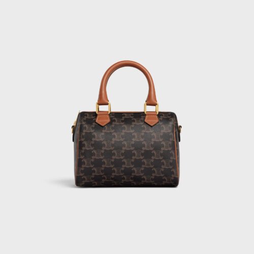 113772CAS-04LU (1) Celine SMALL BOSTON IN Triomphe Canvas and calfskin