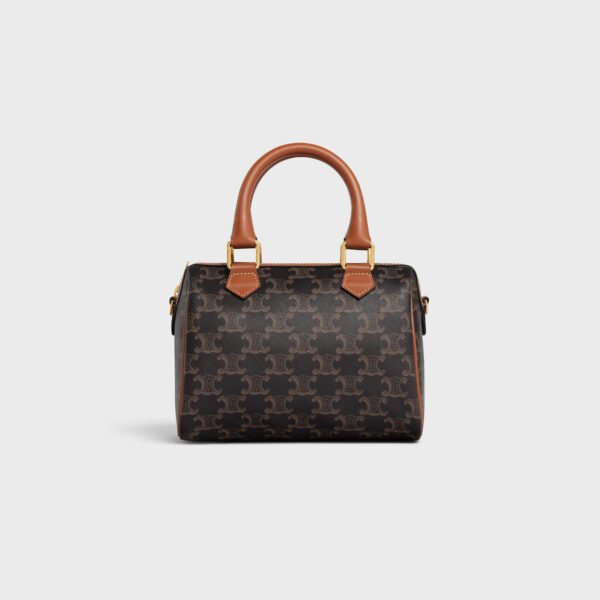 113772CAS-04LU (1) Celine SMALL BOSTON IN Triomphe Canvas and calfskin