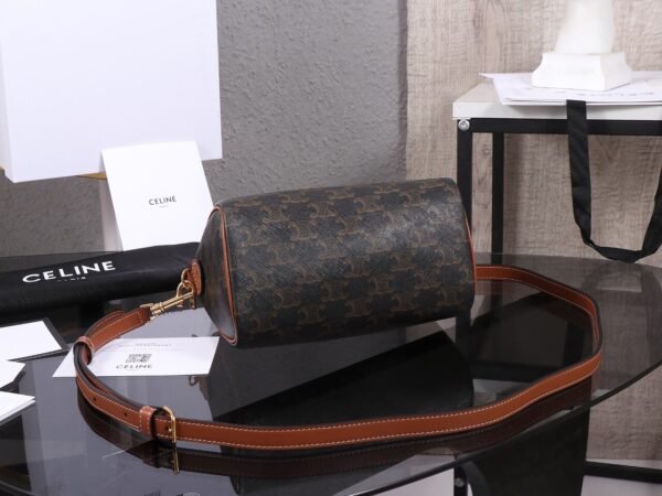 113772CAS-04LU (7) Celine SMALL BOSTON IN Triomphe Canvas and calfskin