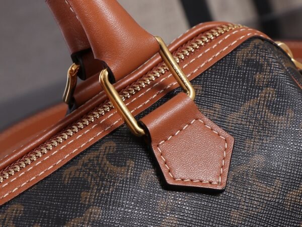 113772CAS-04LU (8) Celine SMALL BOSTON IN Triomphe Canvas and calfskin