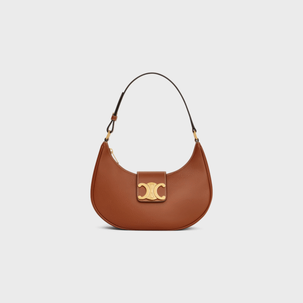 CHLINE MEDIUM AVA TRIOMPHE BAG IN Brown smooth Calfskin