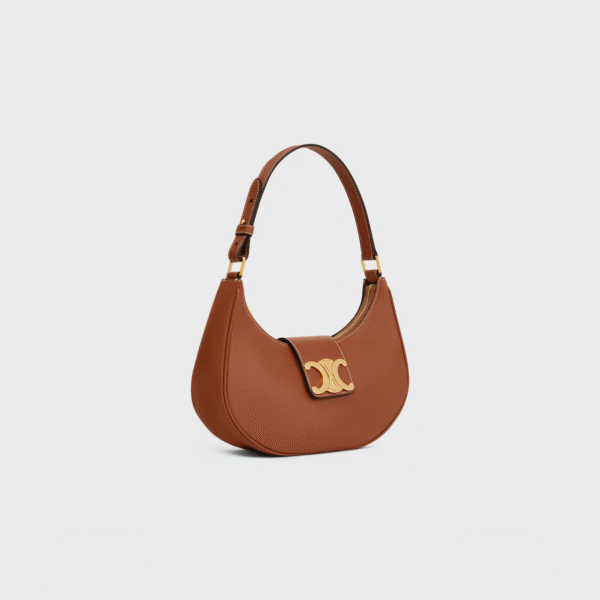 CHLINE MEDIUM AVA TRIOMPHE BAG IN Brown smooth Calfskin