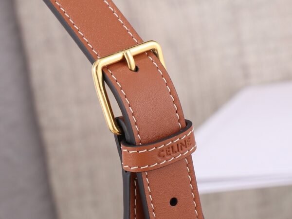 CELINE MEDIUM HELOÏSE BAG IN TRIOMPHE CANVAS AND CALFSKIN BROWN+BLACK