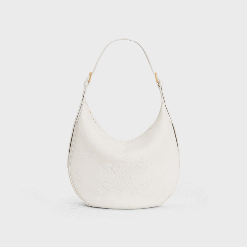 114713FLH-01BC (1) CELINE MEDIUM HELOÏSE BAG IN SUPPLE GRAINED CALFSKIN WHITE