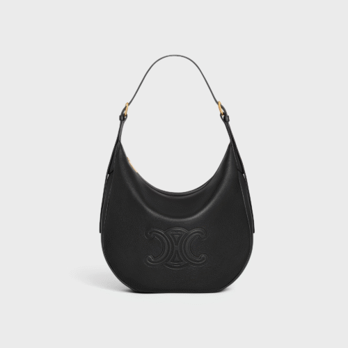 114713FLH-38NO (1) CELINE MEDIUM HELOÏSE BAG IN SUPPLE GRAINED CALFSKIN BLACK