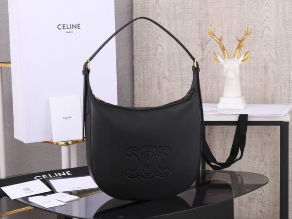 CELINE MEDIUM HELOÏSE BAG IN SUPPLE GRAINED CALFSKIN BLACK