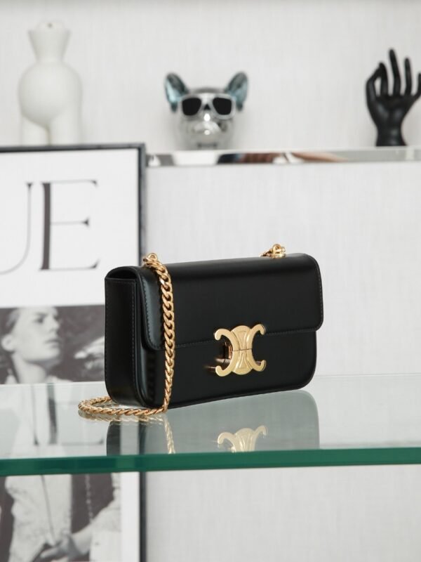 115203BF4-38NO (9) Celine CHAIN SHOULDER BAG CLAUDE IN shiny calfskin