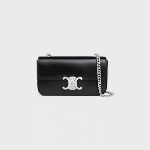 115203BF4-38SI (1) Celine CHAIN SHOULDER BAG CLAUDE IN SHINY CALFSKIN