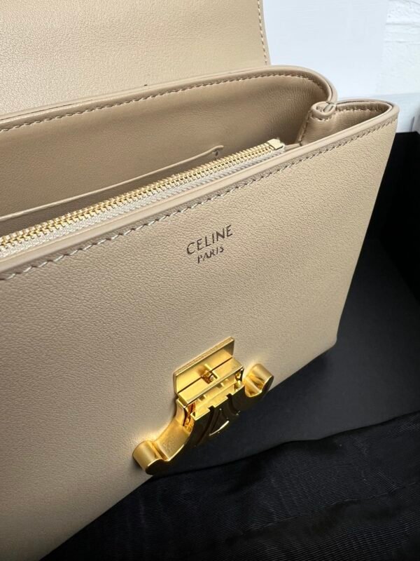 118113FXK-03CP (4) CELINE TEEN NINO BAG IN SUPPLE GRAINED CALFSKIN - Apricot color