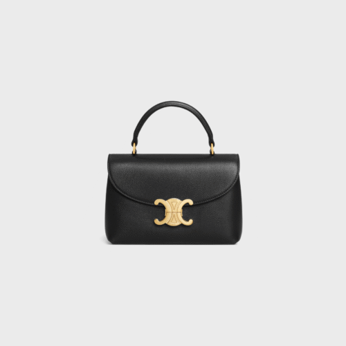 118113FXK-38NO (1) CELINE TEEN NINO BAG IN SUPPLE GRAINED CALFSKIN - BLACK