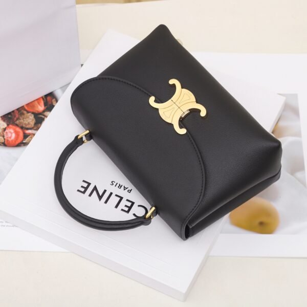 CELINE TEEN NINO BAG IN SUPPLE GRAINED CALFSKIN - BLACK