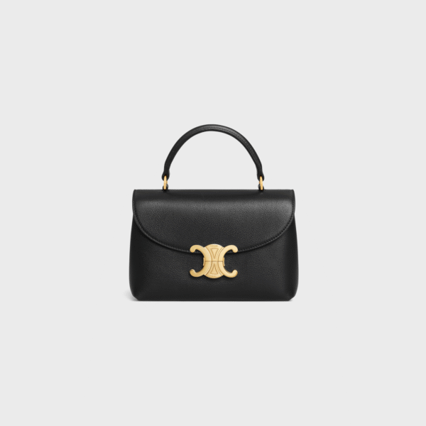 CELINE TEEN NINO BAG IN SUPPLE GRAINED CALFSKIN - BLACK
