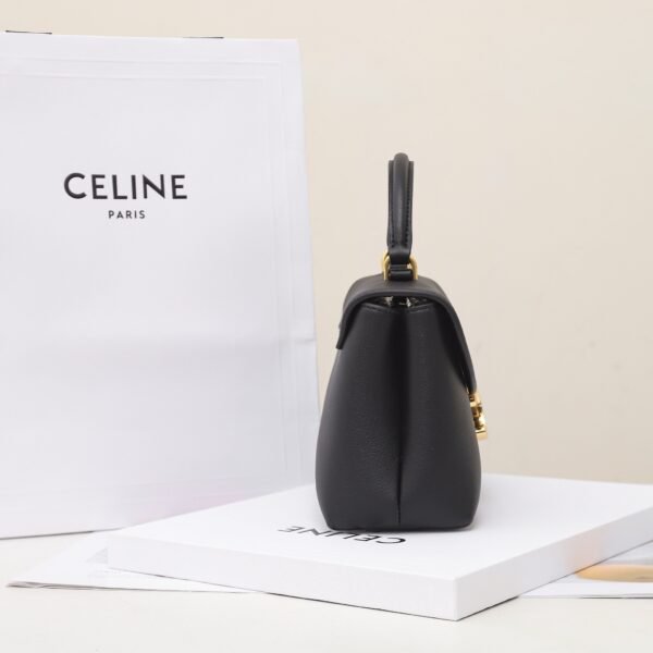 CELINE TEEN NINO BAG IN SUPPLE GRAINED CALFSKIN - BLACK